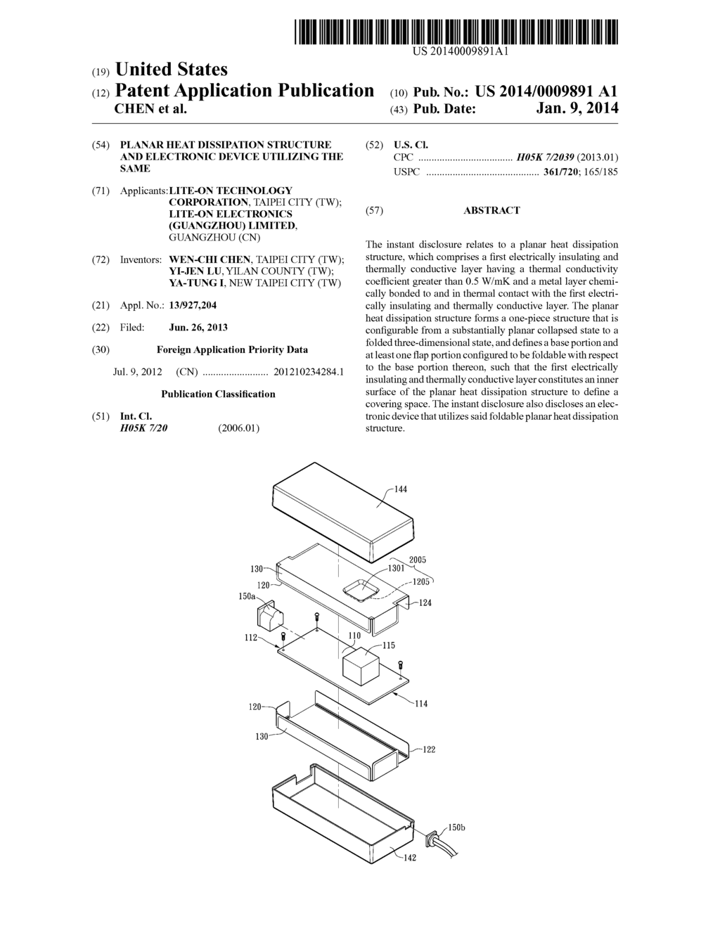 PLANAR HEAT DISSIPATION STRUCTURE AND ELECTRONIC DEVICE UTILIZING THE SAME - diagram, schematic, and image 01