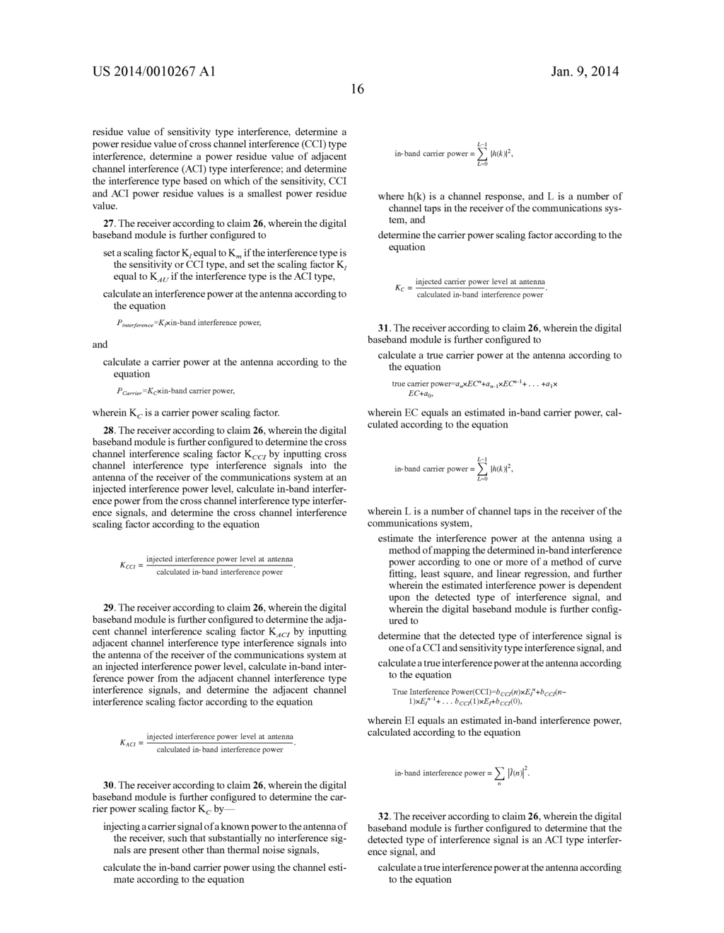 METHOD FOR INTERFERENCE AND CARRIER POWER ESTIMATION AND ITS APPLICATION     TO AUTOMATIC GAIN CONTROL AND SIGNAL-TO-INTERFERENCE-AND-NOISE-RATIO     COMPUTATION - diagram, schematic, and image 27