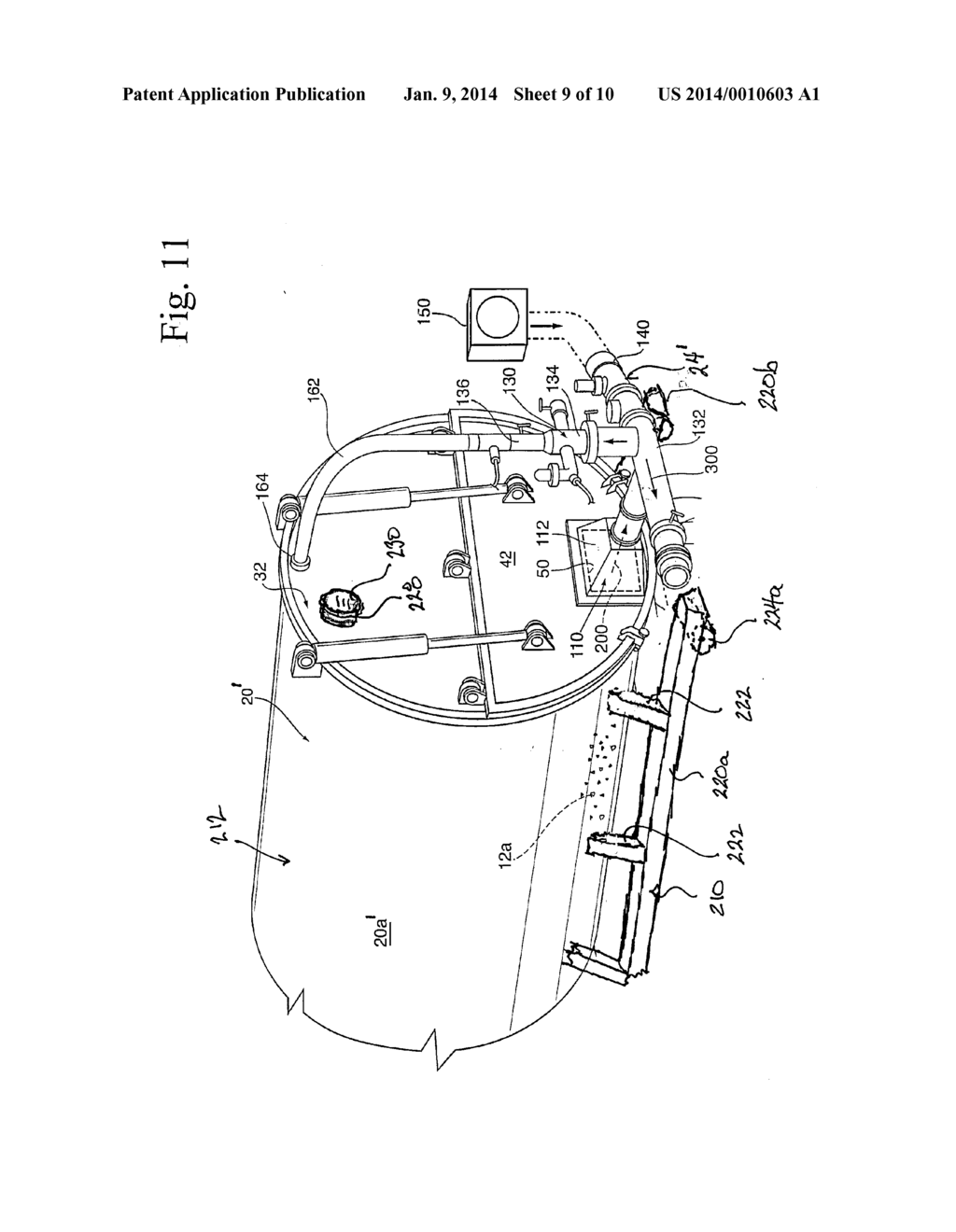 Portable Materials Storage Tank for Use With Vacuum Truck Pneumatic     Transfer System - diagram, schematic, and image 10