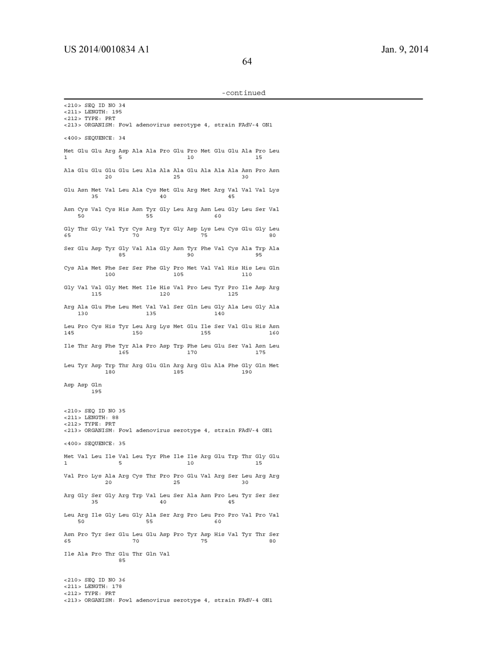 NON-PATHOGENIC SEROTYPE 4 FOWL ADENOVIRUS (FADV-4) AND VIRAL VECTOR     THEREOF - diagram, schematic, and image 74