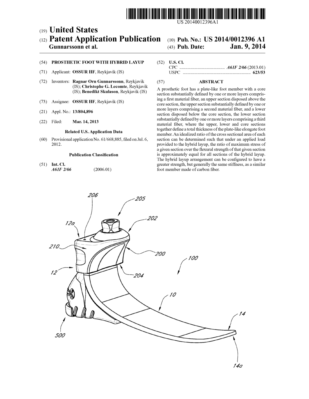 PROSTHETIC FOOT WITH HYBRID LAYUP - diagram, schematic, and image 01