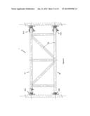 Pivoting Horizontal and Vertical Scaffold Members and a Method of Erecting     an Offset Scaffold Platform diagram and image