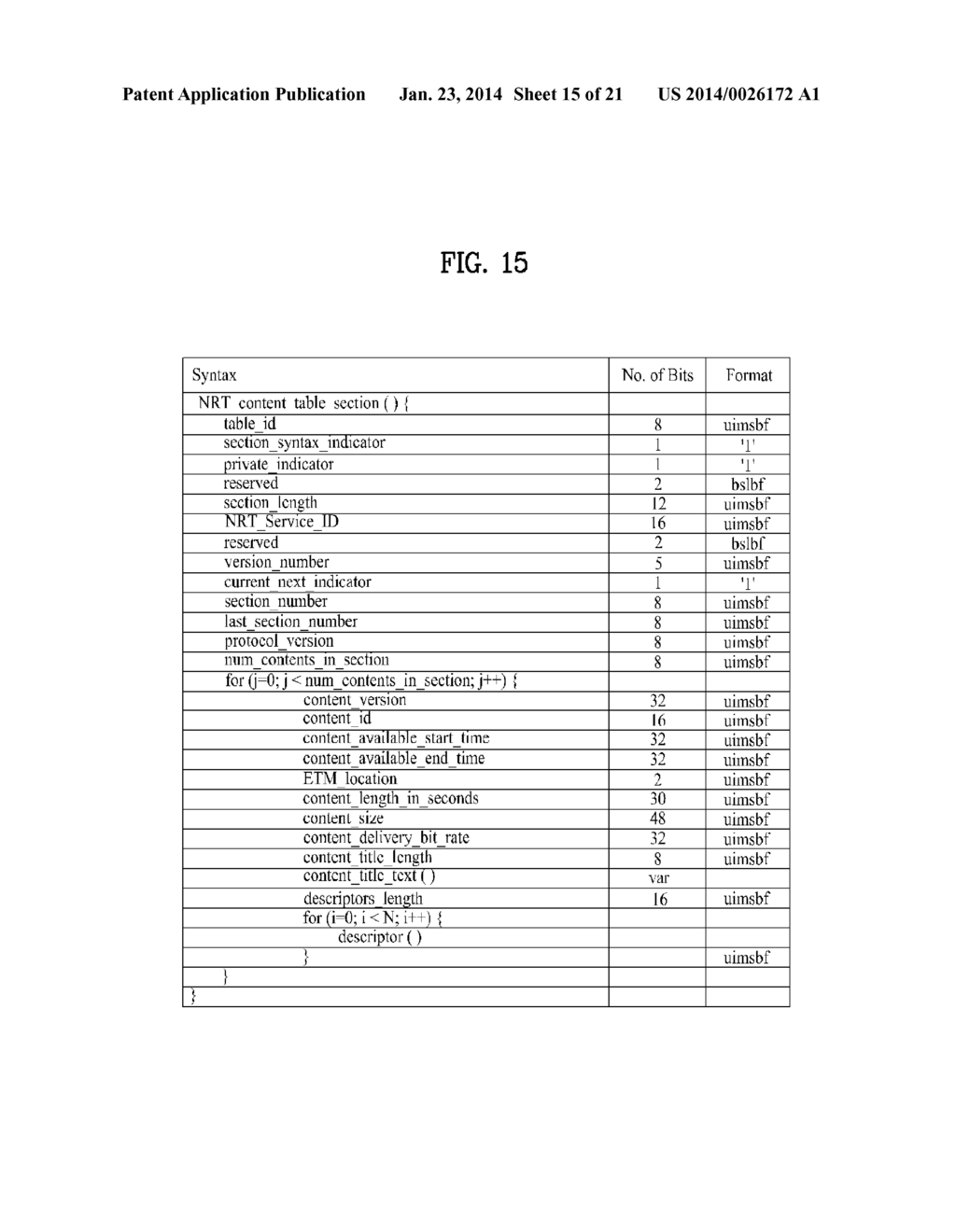 METHOD FOR MAPPING BETWEEN SIGNALING INFORMATION AND ANNOUNCEMENT     INFORMATION AND BROADCAST RECEIVER - diagram, schematic, and image 16