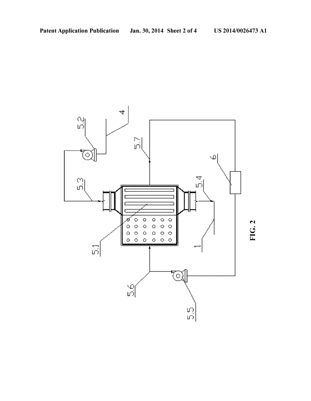 METHOD AND DEVICE FOR SUPPLYING HEAT ENERGY AND CARBON DIOXIDE FROM     EXHAUST GAS FOR VEGETABLE AND/OR ALGAE PRODUCTION - diagram, schematic, and image 03