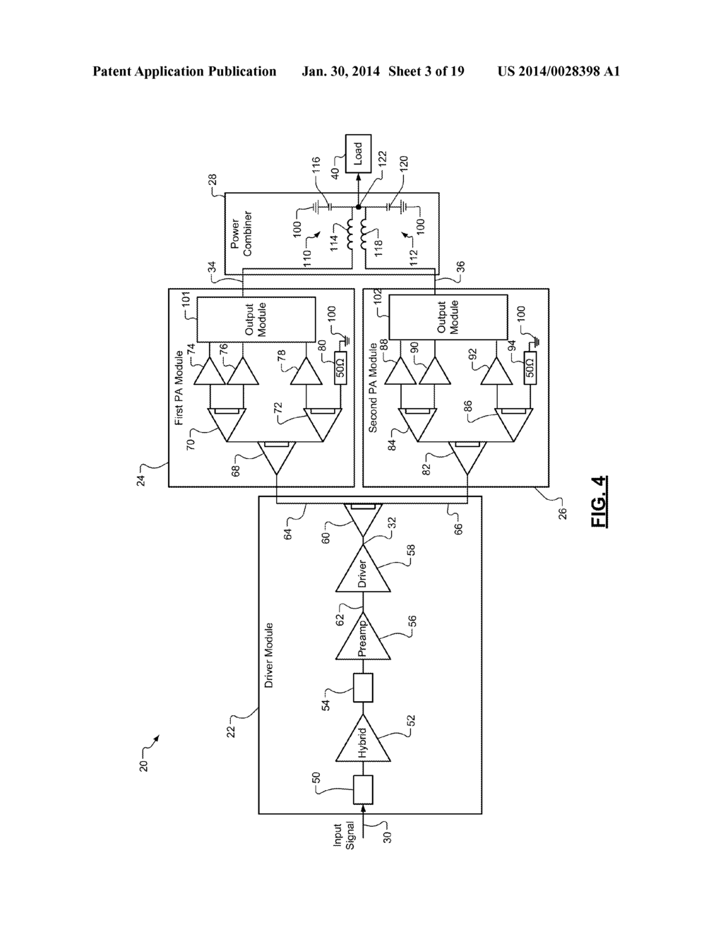 Wideband AFT Power Amplifier Systems With Frequency-Based Output     Transformer Impedance Balancing - diagram, schematic, and image 04