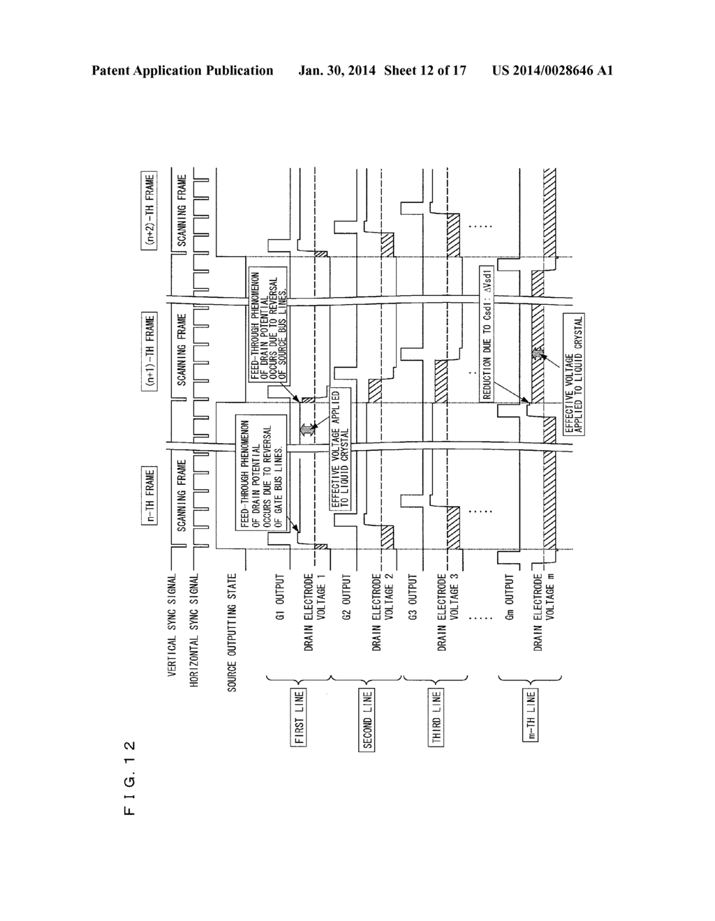 DISPLAY DEVICE, AND METHOD FOR DRIVING SAME - diagram, schematic, and image 13