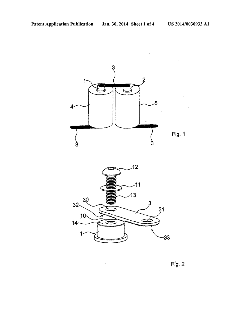 ELECTRICAL CONNECTION ARRANGEMENT AND ELECTRICAL CONNECTING ELEMENT AND     RECHARGEABLE BATTERY ARRANGEMENT THEREFOR - diagram, schematic, and image 02