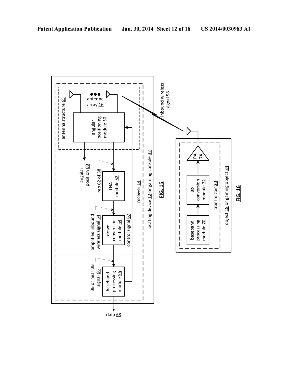 RECEIVER UTILIZING MULTIPLE RADIATION PATTERNS TO DETERMINE ANGULAR     POSITION - diagram, schematic, and image 13