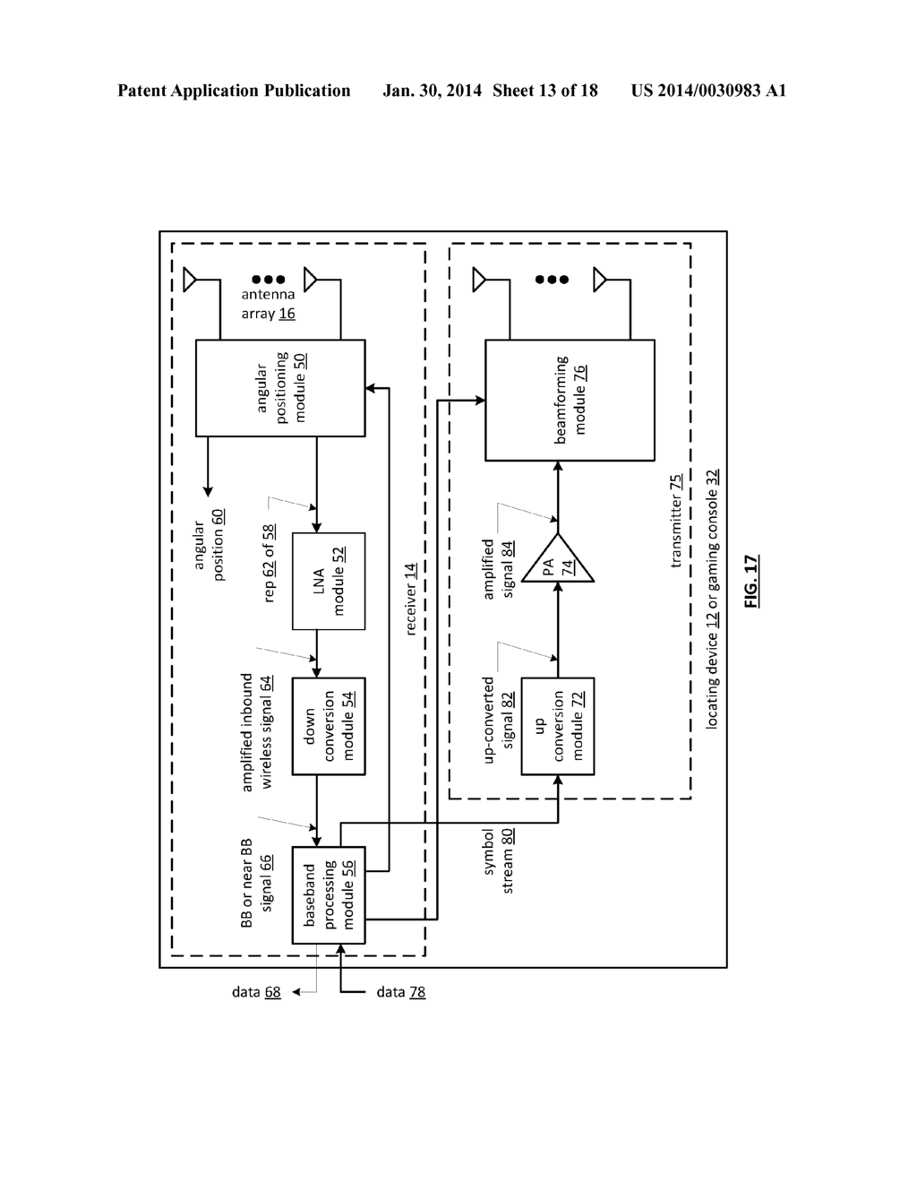 RECEIVER UTILIZING MULTIPLE RADIATION PATTERNS TO DETERMINE ANGULAR     POSITION - diagram, schematic, and image 14