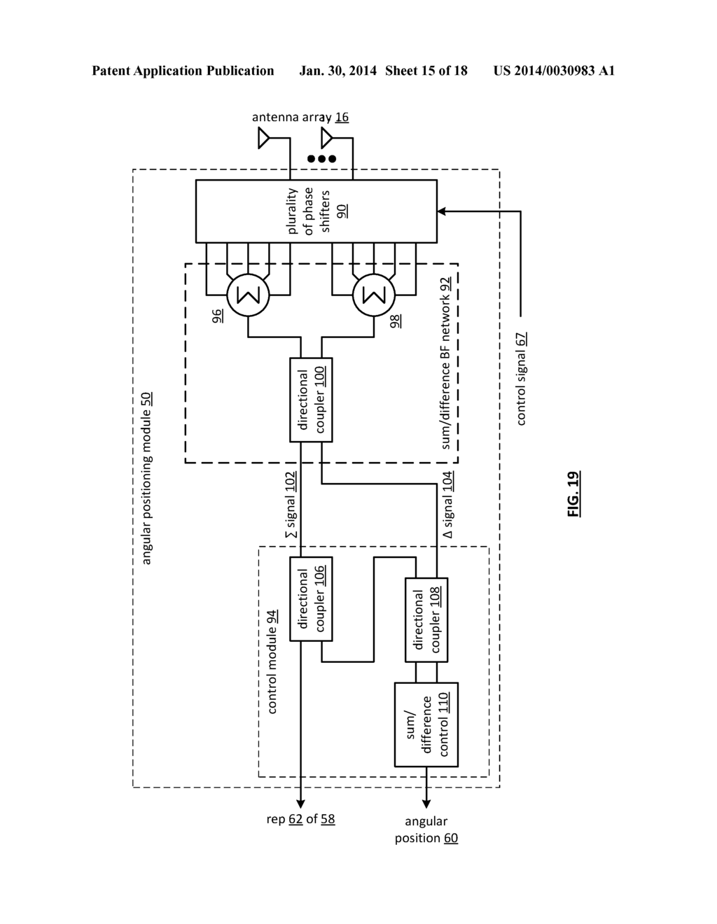 RECEIVER UTILIZING MULTIPLE RADIATION PATTERNS TO DETERMINE ANGULAR     POSITION - diagram, schematic, and image 16