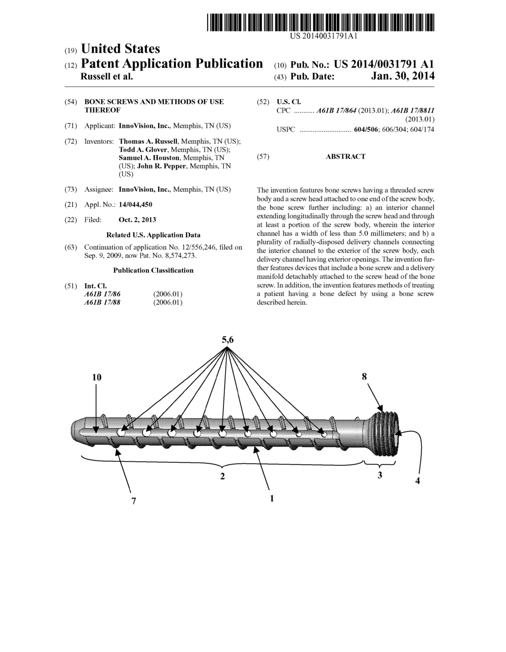 BONE SCREWS AND METHODS OF USE THEREOF - diagram, schematic, and image 01