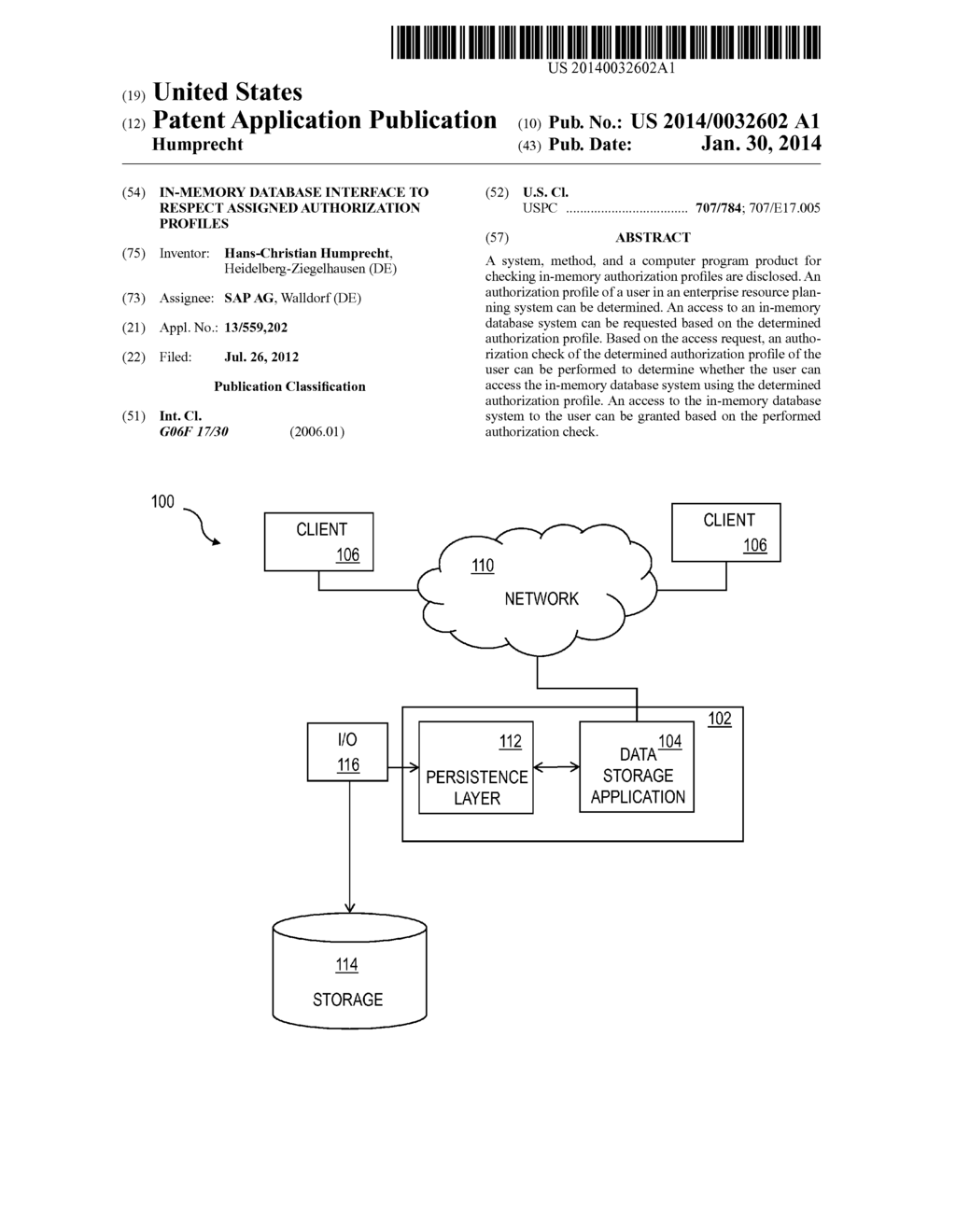 In-Memory Database Interface To Respect Assigned Authorization Profiles - diagram, schematic, and image 01