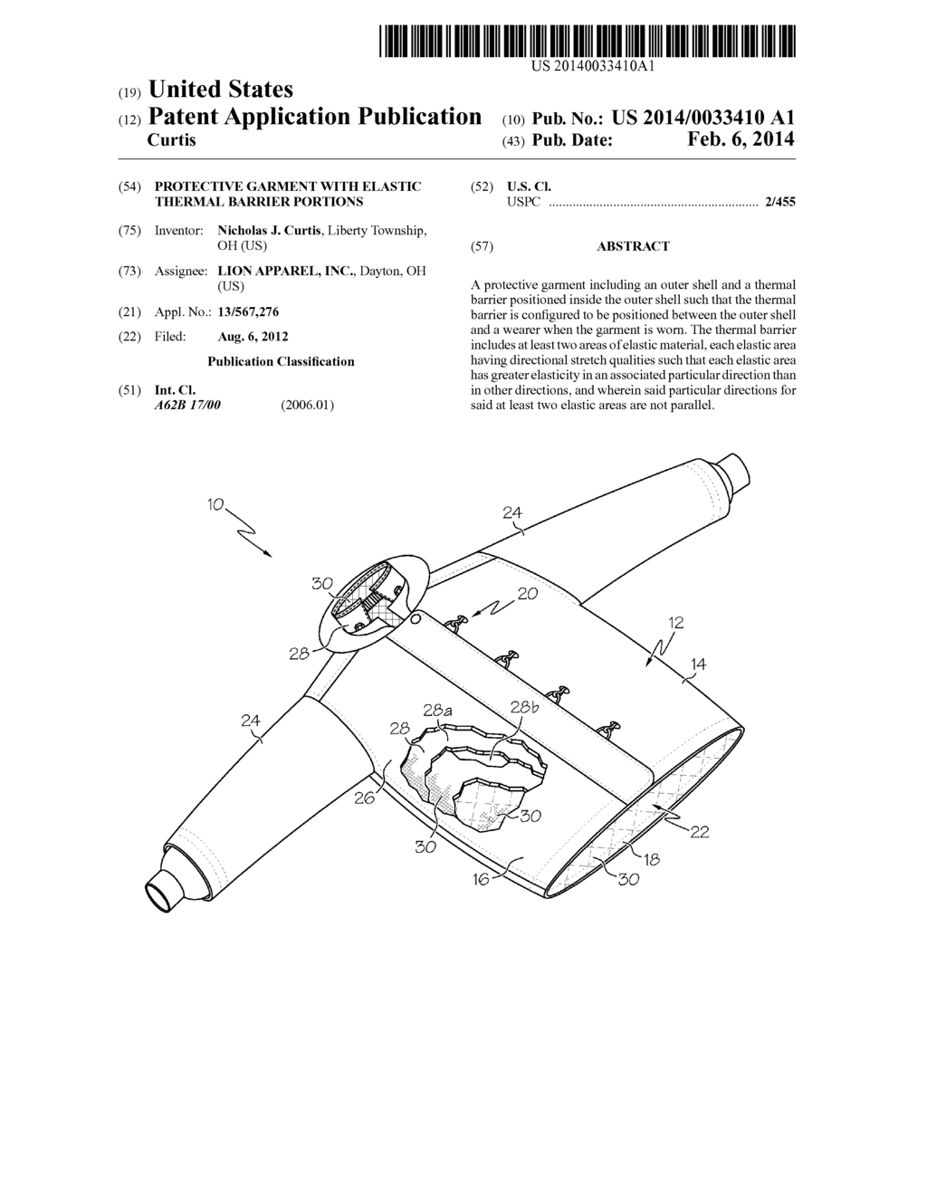 Protective Garment with Elastic Thermal Barrier Portions - diagram, schematic, and image 01