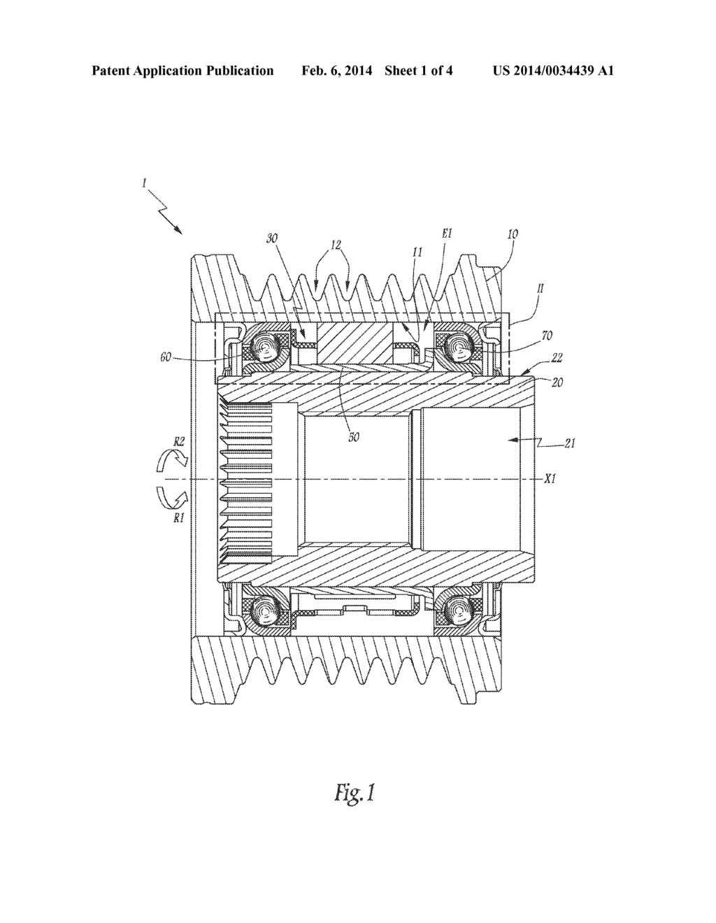 MECHANICAL SYSTEM COMPRISING A ONE-WAY CLUTCH AND ALTERNATOR COMPRISING     SUCH A SYSTEM - diagram, schematic, and image 02