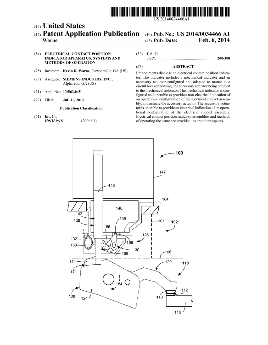 ELECTRICAL CONTACT POSITION INDICATOR APPARATUS, SYSTEMS AND METHODS OF     OPERATION - diagram, schematic, and image 01