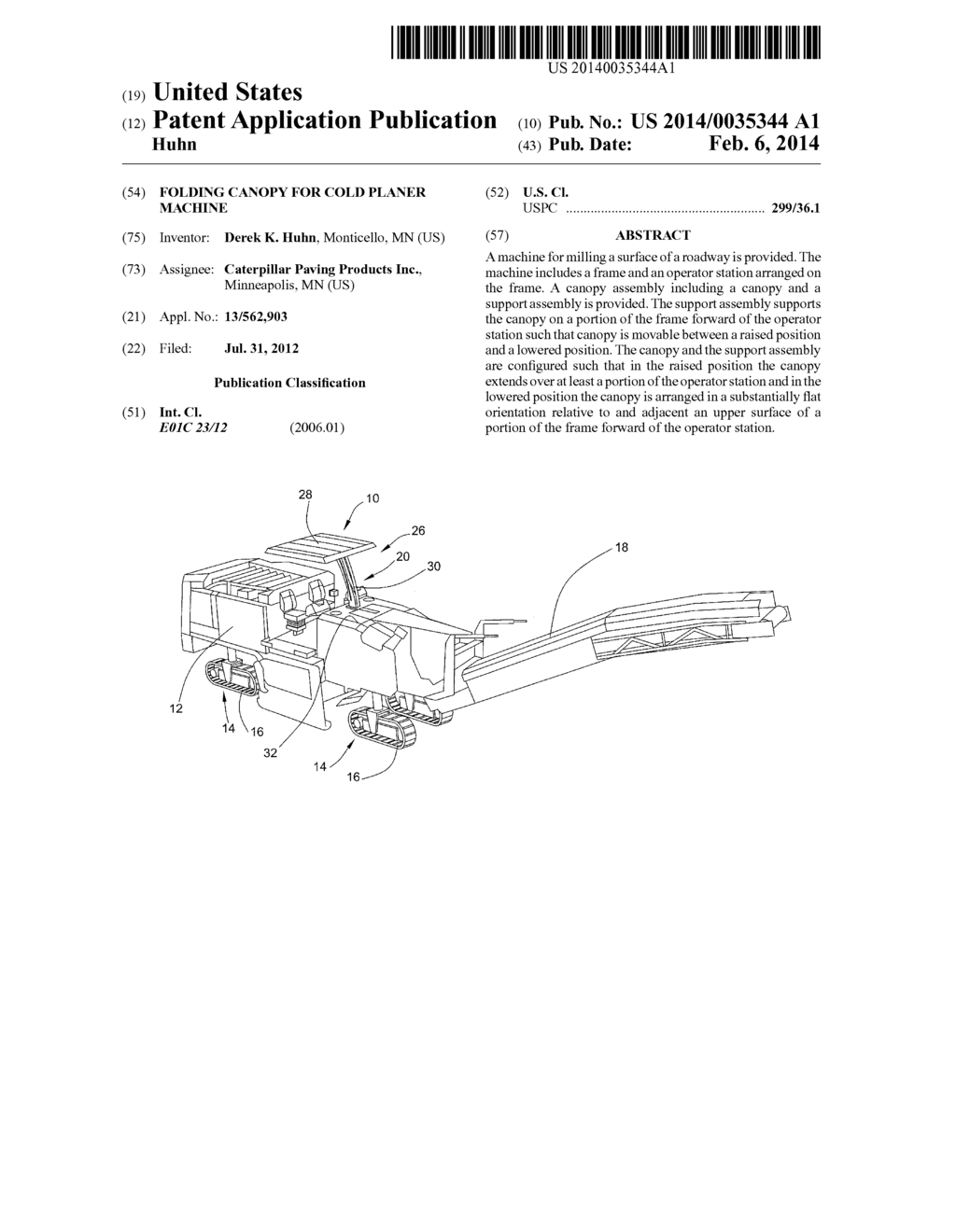 Folding Canopy for Cold Planer Machine - diagram, schematic, and image 01