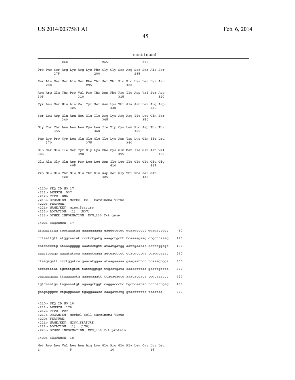 METHODS TO DIAGNOSE AND IMMUNIZE AGAINST THE VIRUS CAUSING HUMAN MERKEL     CELL CARCINOMA - diagram, schematic, and image 75