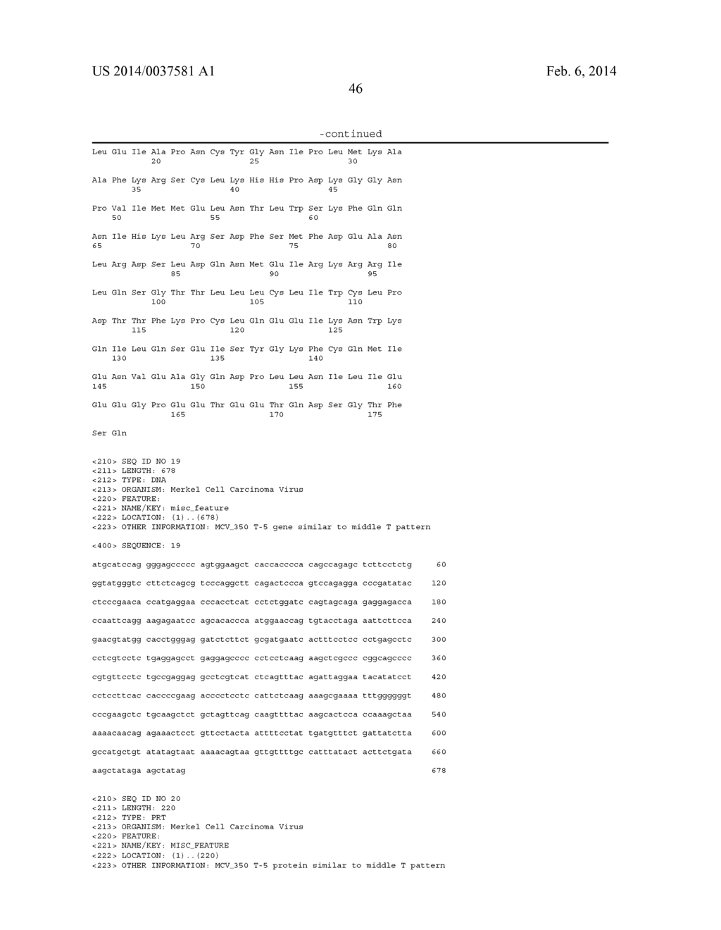 METHODS TO DIAGNOSE AND IMMUNIZE AGAINST THE VIRUS CAUSING HUMAN MERKEL     CELL CARCINOMA - diagram, schematic, and image 76