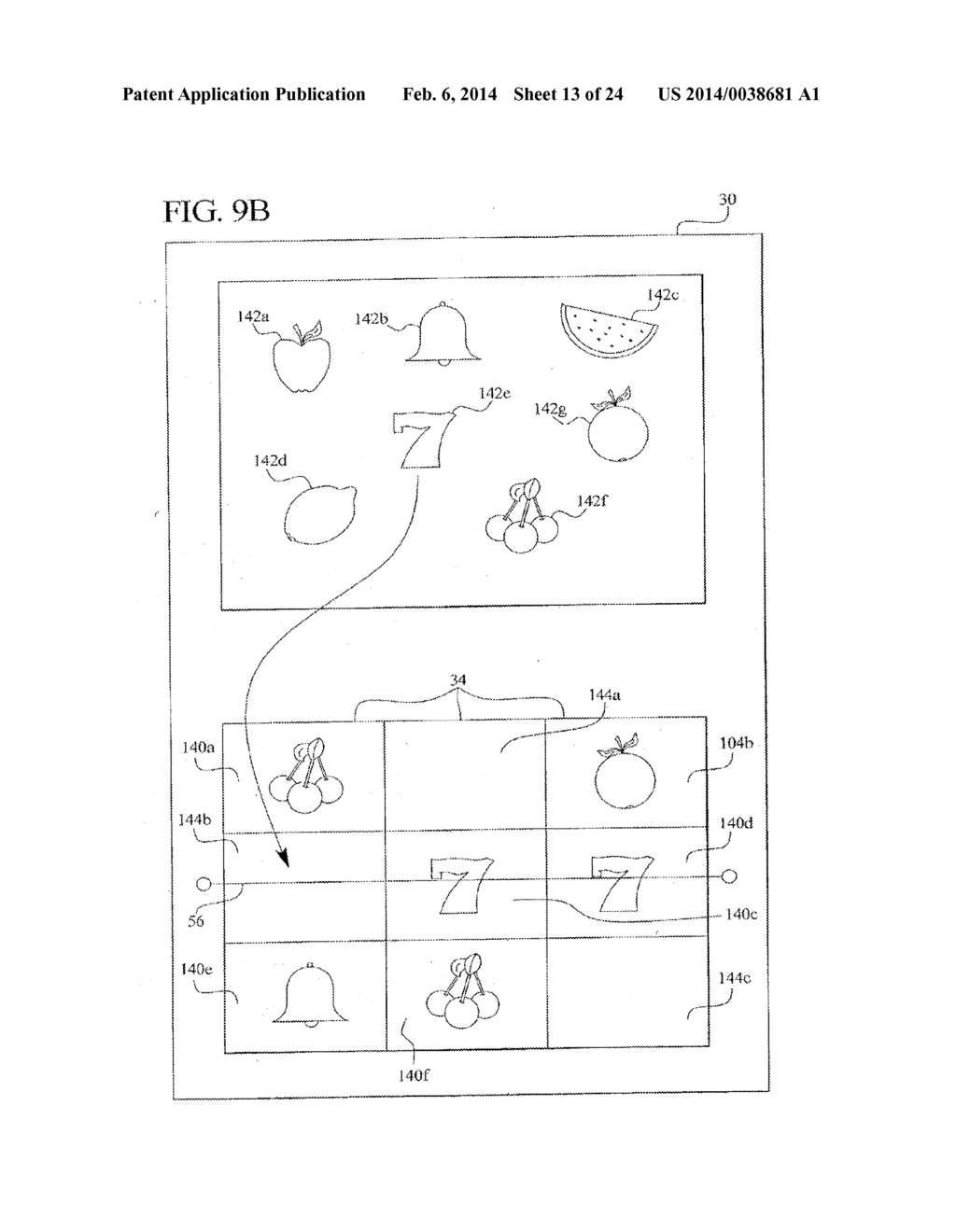 GAMING DEVICE HAVING A PLURALITY OF INTERACTIVE PLAYER-SELECTABLE SYMBOLS - diagram, schematic, and image 14