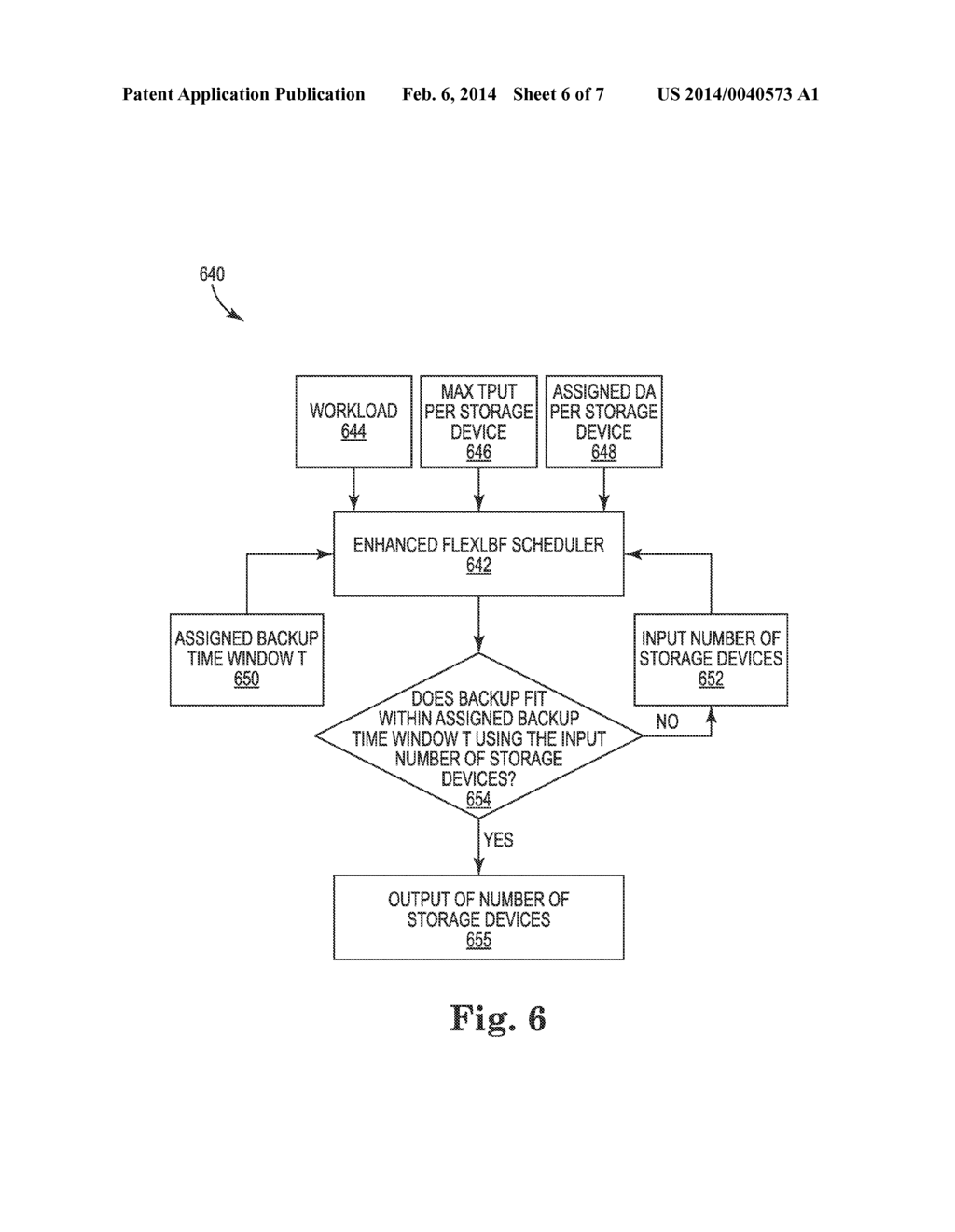 DETERMINING A NUMBER OF STORAGE DEVICES TO BACKUP OBJECTS IN VIEW OF     QUALITY OF SERVICE CONSIDERATIONS - diagram, schematic, and image 07