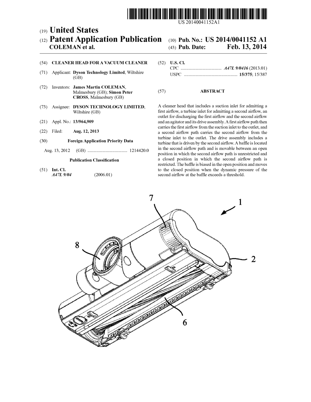 CLEANER HEAD FOR A VACUUM CLEANER - diagram, schematic, and image 01