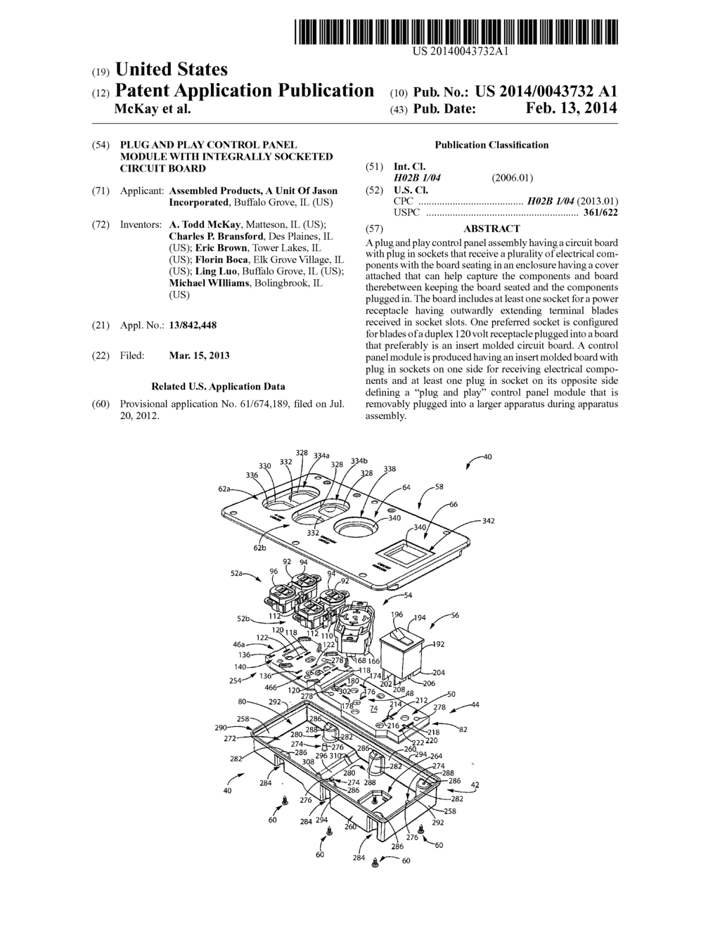 Plug and Play Control Panel Module with Integrally Socketed Circuit Board - diagram, schematic, and image 01