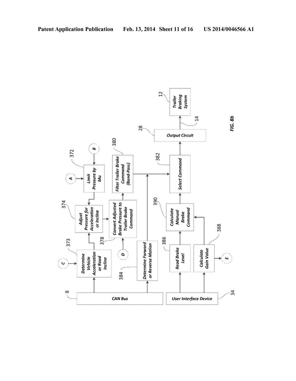 INTEGRATED TRAILER BRAKE CONTROL SYSTEM AND METHOD FOR CONTROLLING A BRAKE     FORCE - diagram, schematic, and image 12