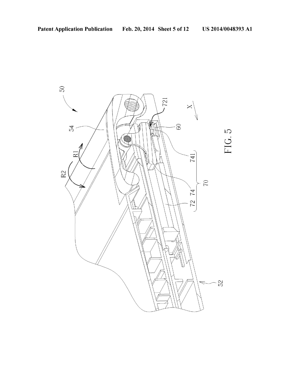 SWITCH MECHANISM FOR ACTIVATING A SWITCH WHILE A DISPLAY MODULE PIVOTS     RELATIVE TO A HOST MODULE AND PORTABLE ELECTRONIC DEVICE THEREWITH - diagram, schematic, and image 06