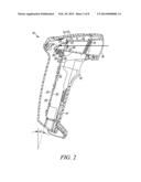 HIGH PERFORMANCE SCAN ENGINE WITH REAR-FACING IMAGE SENSOR IN HANDHELD     ARRANGEMENT FOR, AND METHOD OF, IMAGING TARGETS USING THE SCAN ENGINE diagram and image