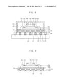 ELECTRONIC DEVICES INCLUDING EMI SHIELD STRUCTURES FOR SEMICONDUCTOR     PACKAGES AND METHODS OF FABRICATING THE SAME diagram and image