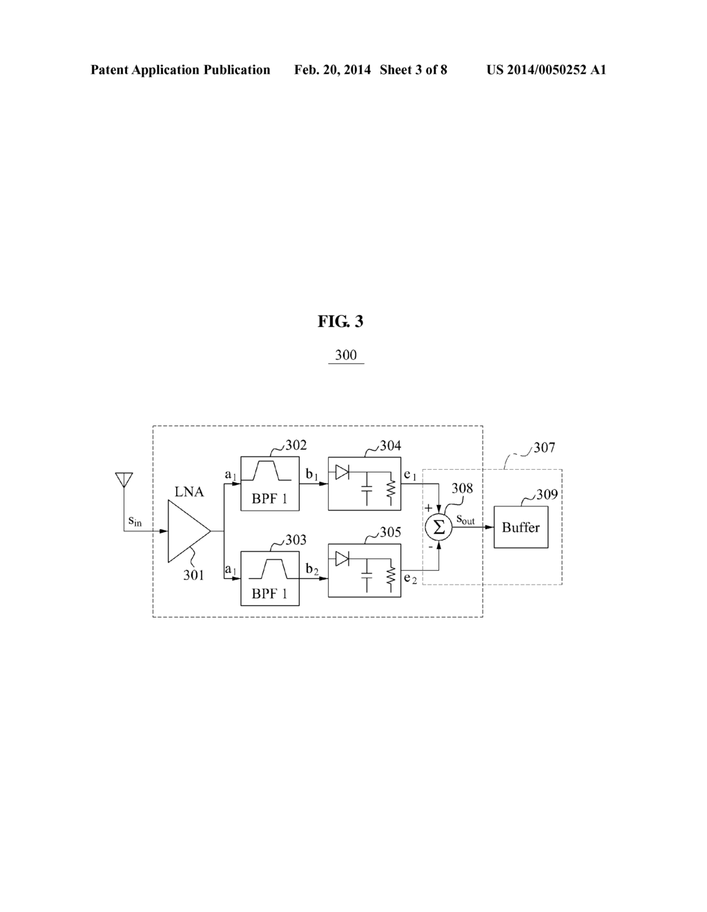 APPARATUS AND METHOD FOR ULTRA WIDEBAND COMMUNICATION USING DUAL BAND PASS     FILTER - diagram, schematic, and image 04