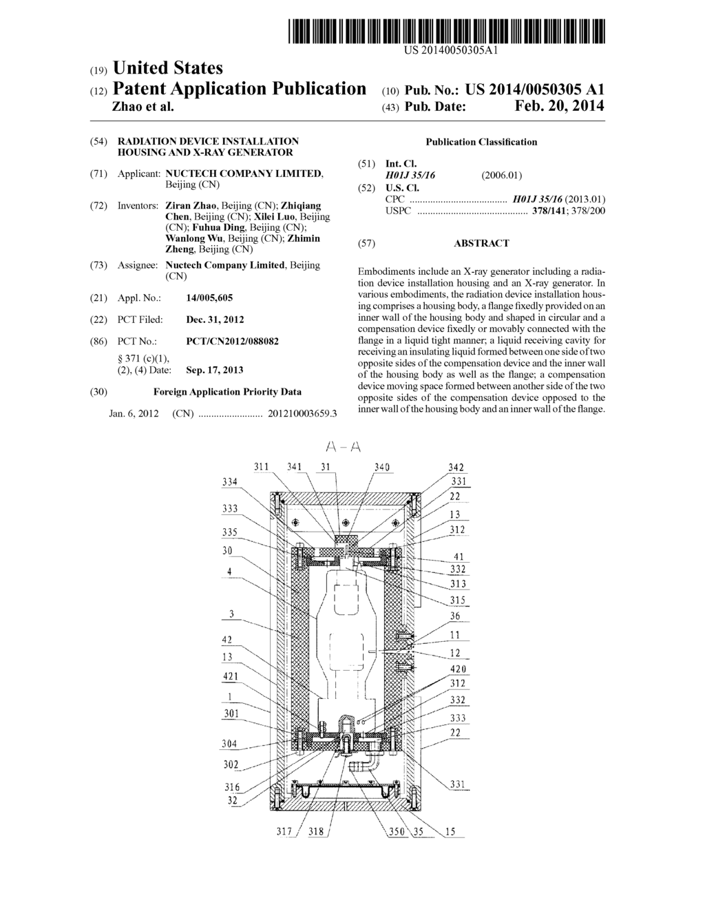 RADIATION DEVICE INSTALLATION HOUSING AND X-RAY GENERATOR - diagram, schematic, and image 01