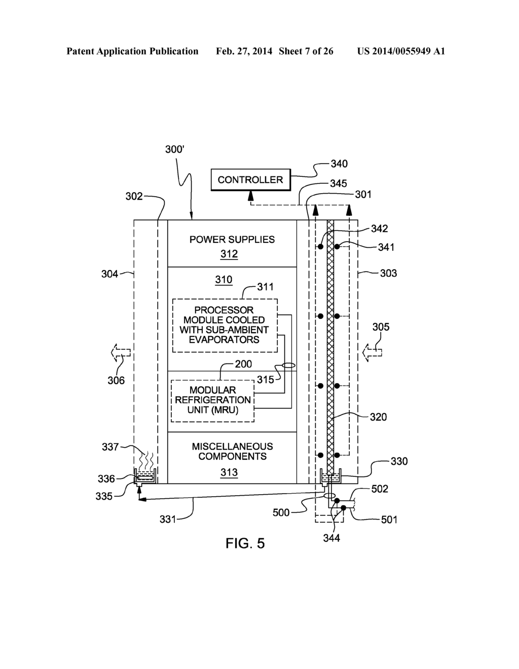 DEHUMIDIFYING COOLING APPARATUS AND METHOD FOR AN ELECTRONICS RACK - diagram, schematic, and image 08