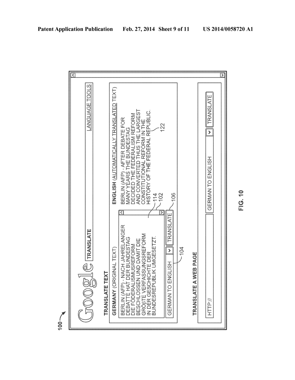 DISPLAYING ORIGINAL TEXT IN A USER INTERFACE WITH TRANSLATED TEXT - diagram, schematic, and image 10