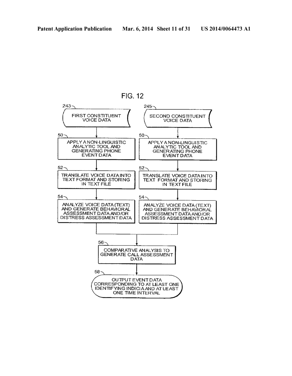 METHODS AND SYSTEM FOR ANALYZING SEPARATED VOICE DATA OF A TELEPHONIC     COMMUNICATION BETWEEN A CUSTOMER AND A CONTACT CENTER BY APPLYING A     PSYCHOLOGICAL BEHAVIORAL MODEL THERETO - diagram, schematic, and image 12