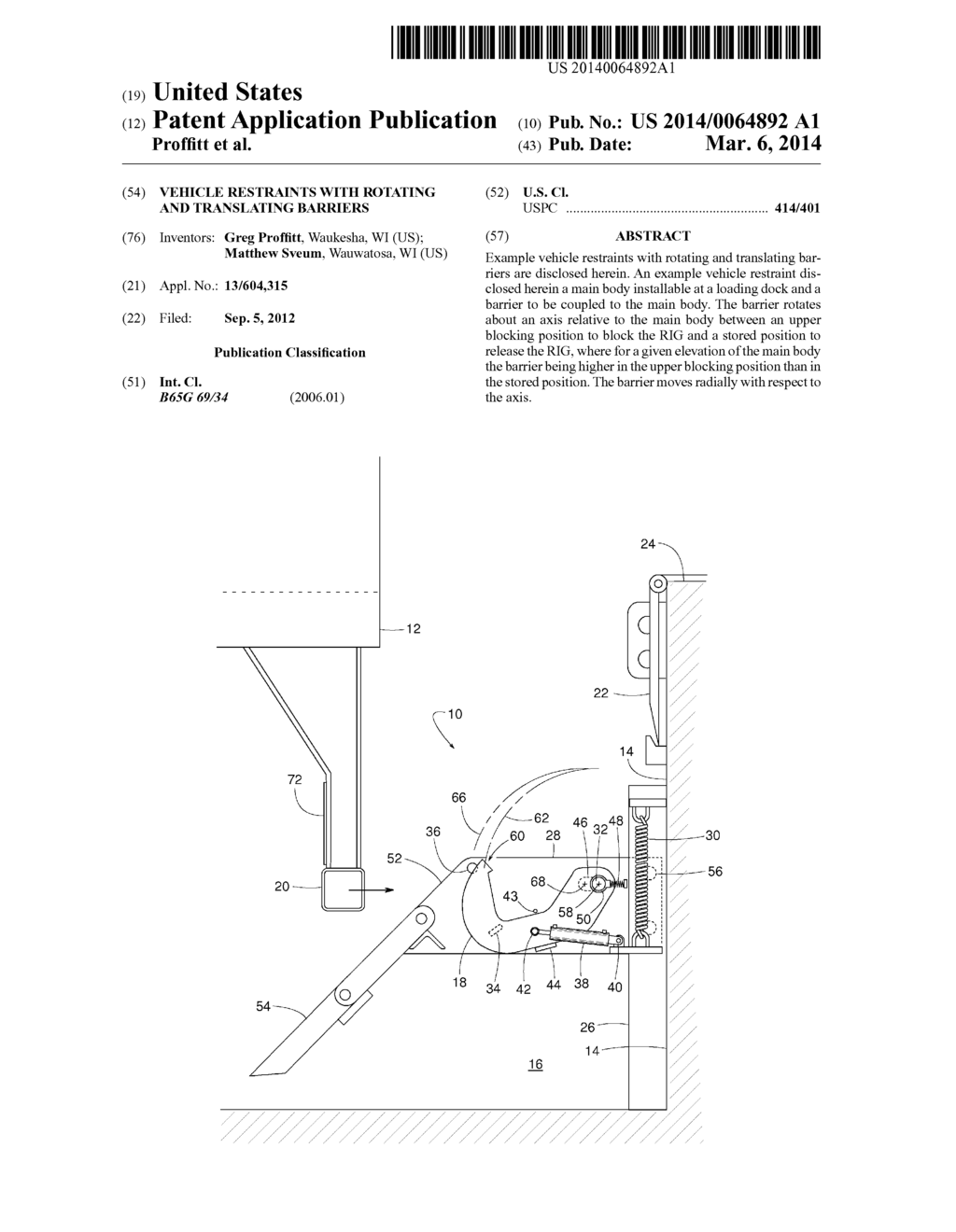 VEHICLE RESTRAINTS WITH ROTATING AND TRANSLATING BARRIERS - diagram, schematic, and image 01