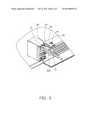 ELECTRONIC DEVICE HAVING ASSISTING APPARATUS FOR UNPLUGGING RJ-45     CONNECTOR diagram and image