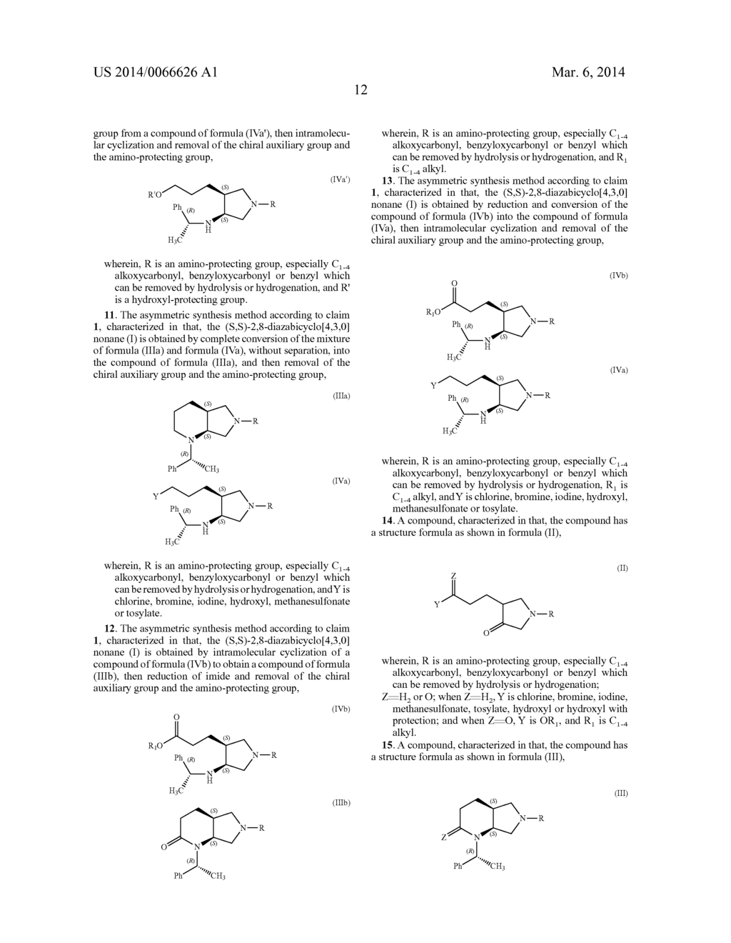 ASYMMETRIC SYNTHESIS METHOD, RELATED RAW MATERIAL AND PREPARATION METHOD     OF (S,S)-2,8-DIAZABICYCLO[4,3,0]NONANE - diagram, schematic, and image 13