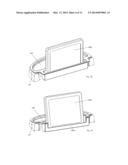 TRAY AND TRAY ADAPTOR FOR HOLDING SMART TABLET DEVICE FOR USE WITH BABY     STROLLER, HIGH CHAIR, WALKER, EXERCISER OR ENTERTAINMENT CENTER diagram and image