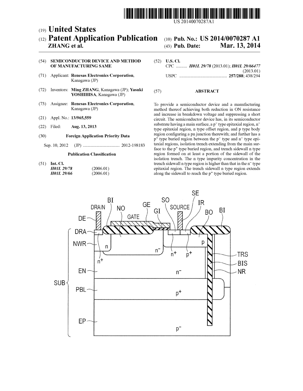 SEMICONDUCTOR DEVICE AND METHOD OF MANUFACTURING SAME - diagram, schematic, and image 01