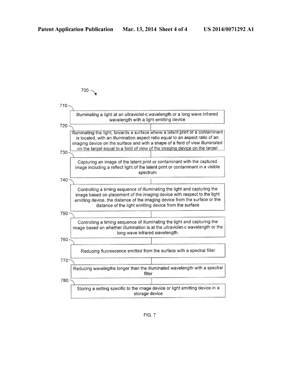 SYSTEM, METHOD, AND COMPUTER PROGRAM PRODUCT FOR OPTICALLY LIFTING A     LATENT PRINT OVER A LONG DISTANCE - diagram, schematic, and image 05