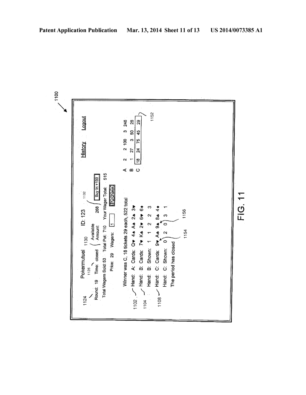 AMUSEMENT DEVICES AND GAMES INCLUDING MEANS FOR PROCESSING ELECTRONIC DATA     WHERE ULTIMATE OUTCOME OF THE GAME IS DEPENDENT ON RELATIVE ODDS OF A     COMBINATION OF INDICIA AND/OR WHERE CHANCE IS A FACTOR - diagram, schematic, and image 12