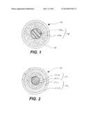 GOLF BALLS HAVING DUAL-LAYERED CORES WITH METAL-CONTAINING CENTERS AND     THERMOSET OUTER CORES diagram and image