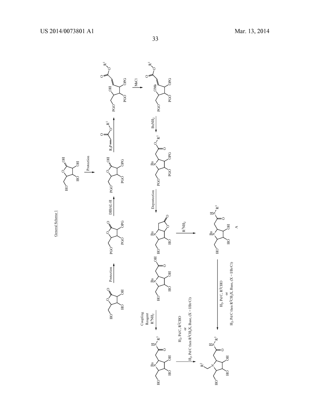 PYRROLIDINE DERIVATIVES AS SELECTIVE GLYCOSIDASE INHIBITORS AND USES     THEREOF - diagram, schematic, and image 35