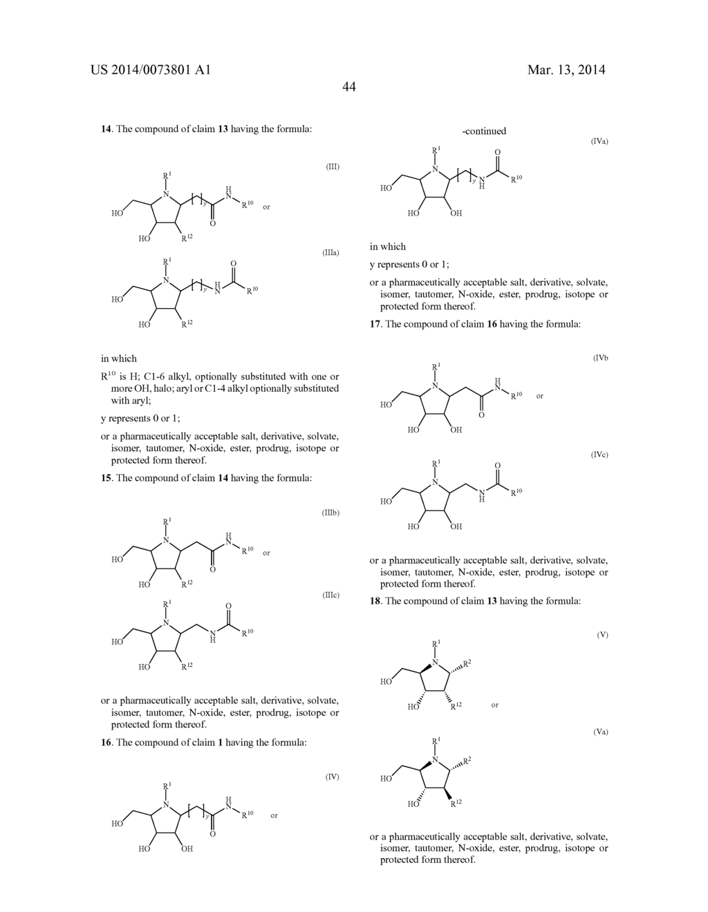 PYRROLIDINE DERIVATIVES AS SELECTIVE GLYCOSIDASE INHIBITORS AND USES     THEREOF - diagram, schematic, and image 46