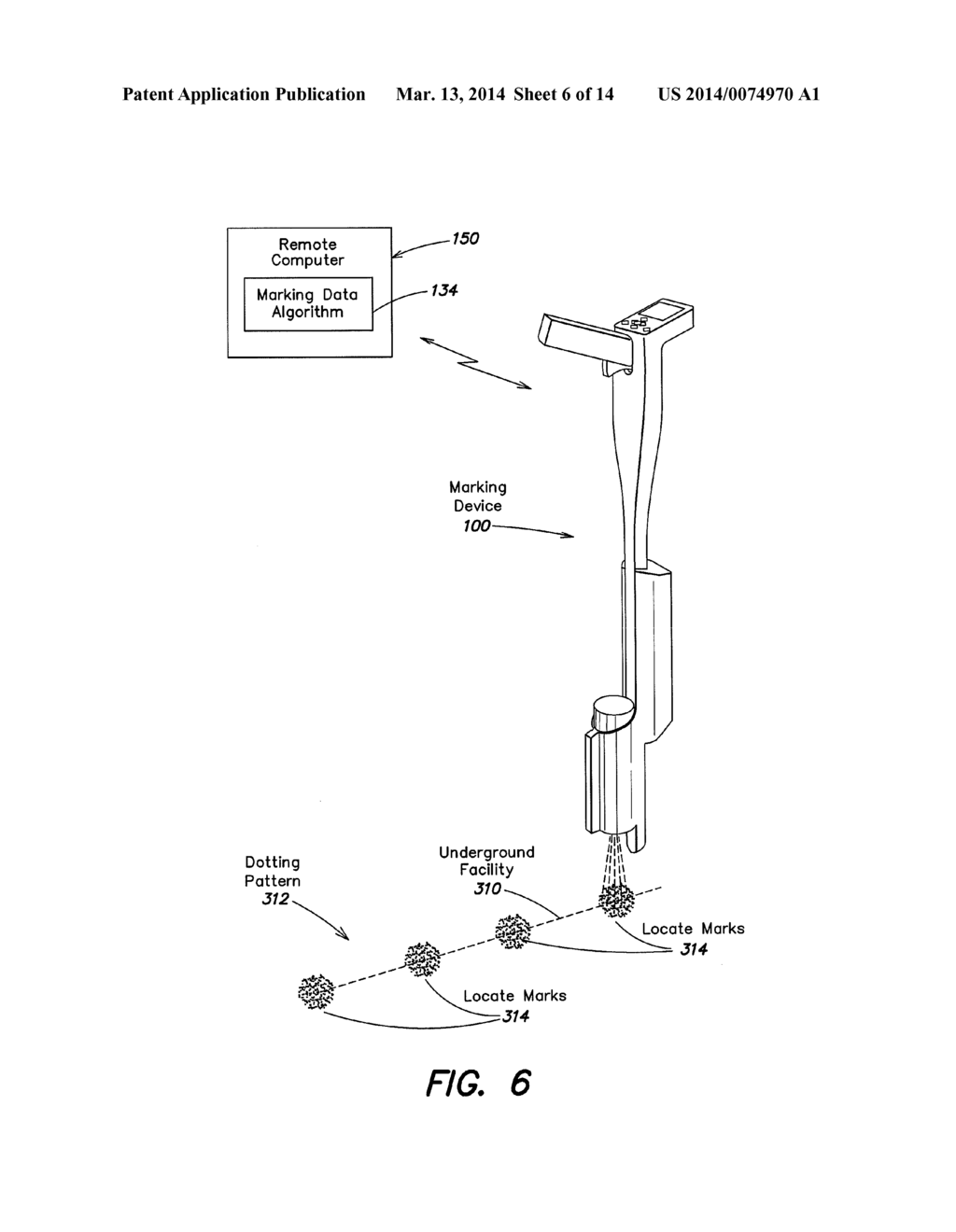 Methods And Apparatus For Generating Output Data Streams Relating To     Underground Utility Marking Operations - diagram, schematic, and image 07