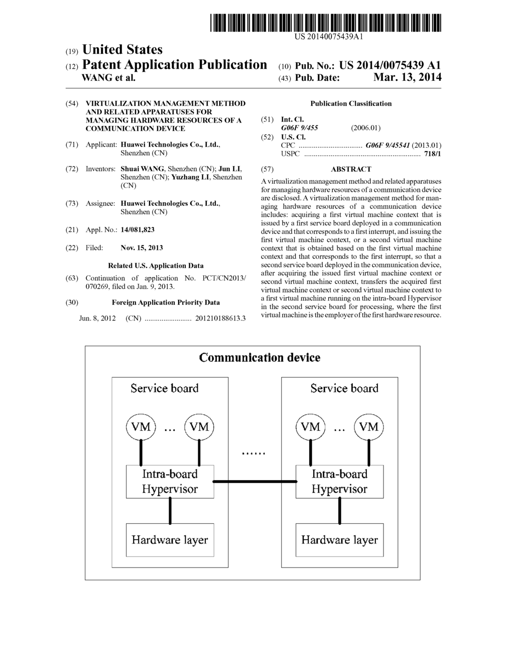 VIRTUALIZATION MANAGEMENT METHOD AND RELATED APPARATUSES FOR MANAGING     HARDWARE RESOURCES OF A COMMUNICATION DEVICE - diagram, schematic, and image 01