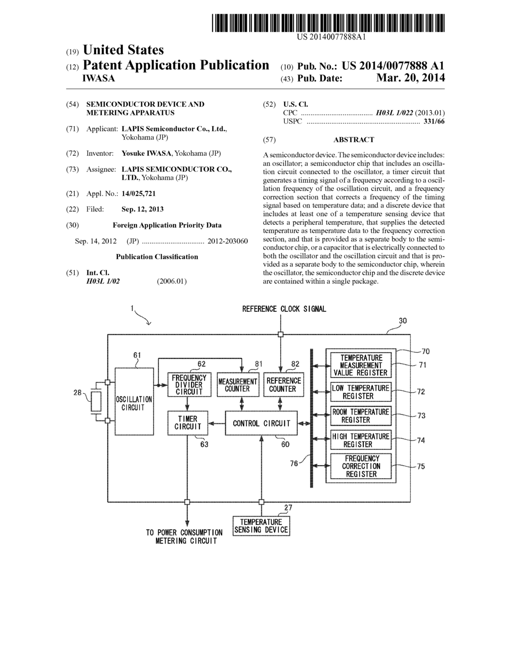 SEMICONDUCTOR DEVICE AND METERING APPARATUS - diagram, schematic, and image 01