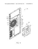 COMPUTER ENCLOSURE AND FAN MOUNTING APPARATUS diagram and image