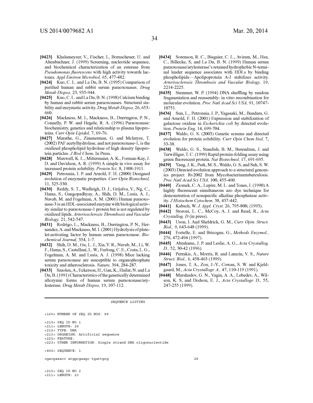 PON POLYPEPTIDES, POLYNUCLEOTIDES ENCODING SAME AND COMPOSITIONS AND     METHODS UTILIZING SAME - diagram, schematic, and image 110